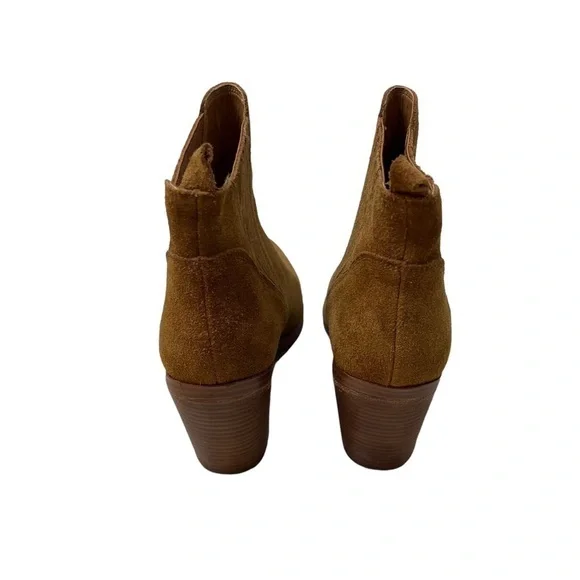 Marc Fisher Gadri Pointed Toe Bootie Rhum Suede Size 10 Stacked Heel - Picture 4 of 8